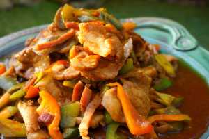 Twice cooked pork with chili bean sauce