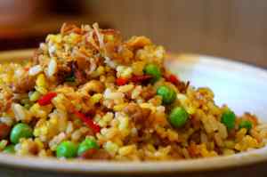 Golden fried rice inspired by nasi kuning