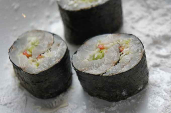 Whiting fillets rolls ready to be dust with rice flour & pan fried