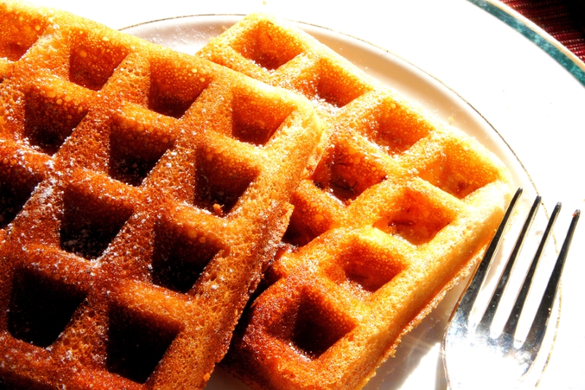 Summer waffles with pineapple, banana and coconut (FODMAP&nbsp;friendly)
