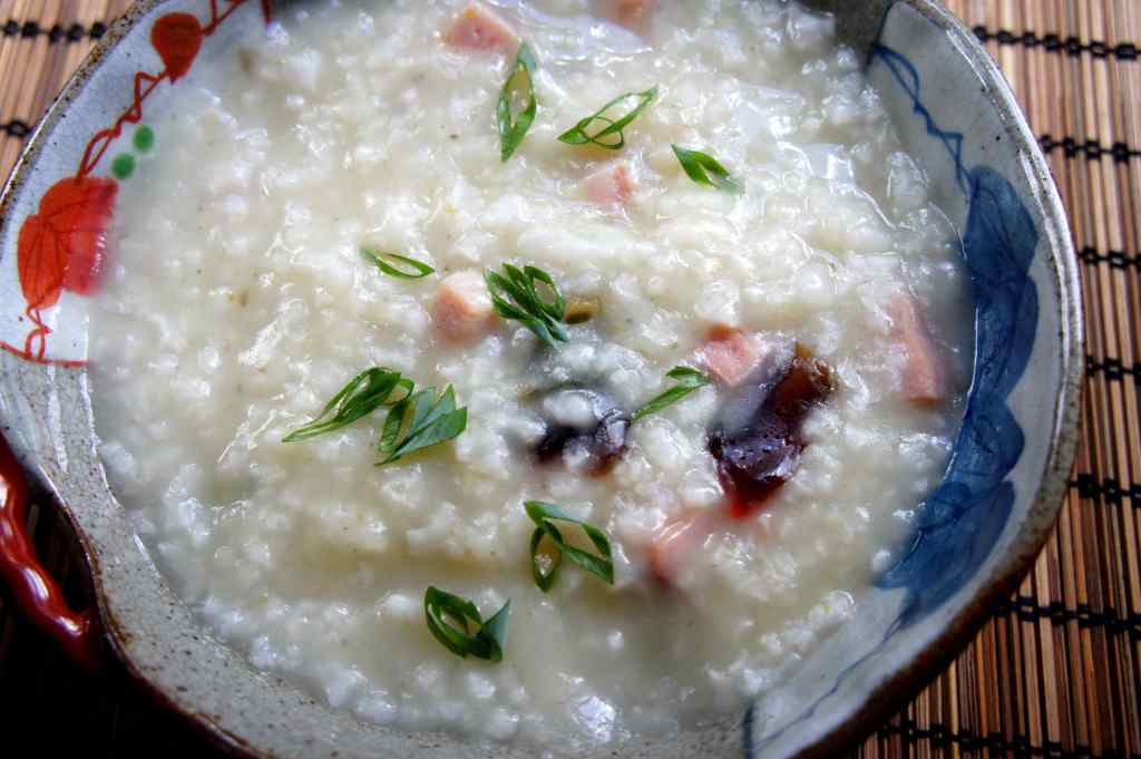 Century egg and smoked ham&nbsp;congee