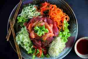 Prosperity toss (yeesang, lousang), low FODMAP, Gluten Free