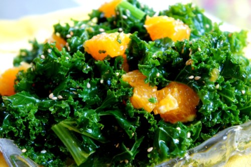 Kale with orange and sesame (low FODMAP, vegan, gluten free)