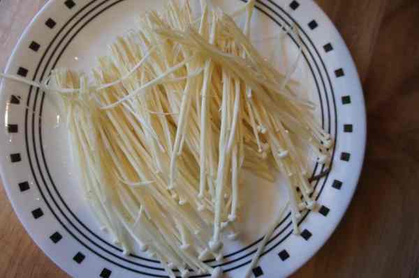 Needles of a enoki mushroom (enokitake)