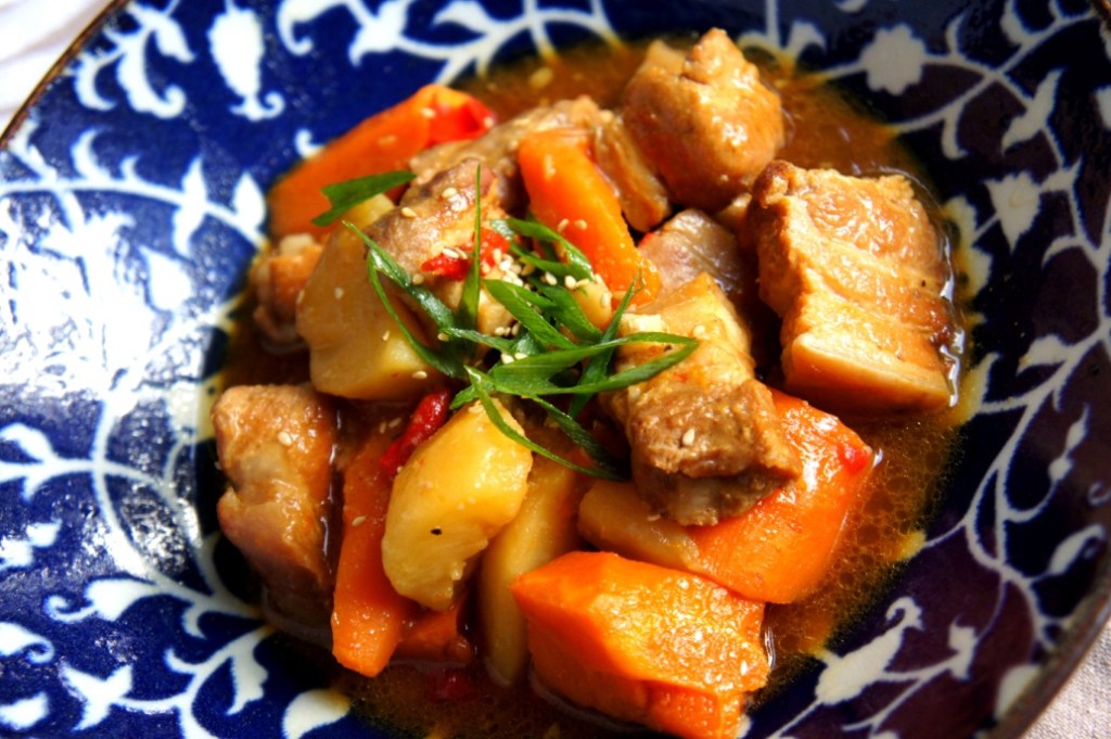 Braised pork spare ribs with miso and ginger (FODMAP&nbsp;friendly)