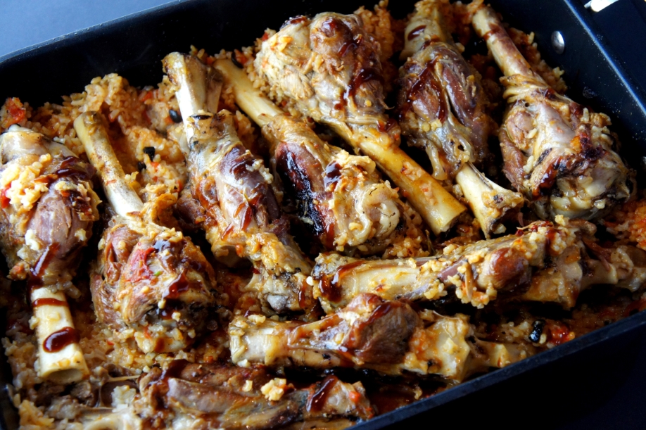 One pot meal – lamb shanks and rice, with tomato, ginger, garlic and&nbsp;spices