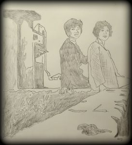 My mother (left) and Yi-ma (aunt) at the roof top terrace of yi-ma's apartment