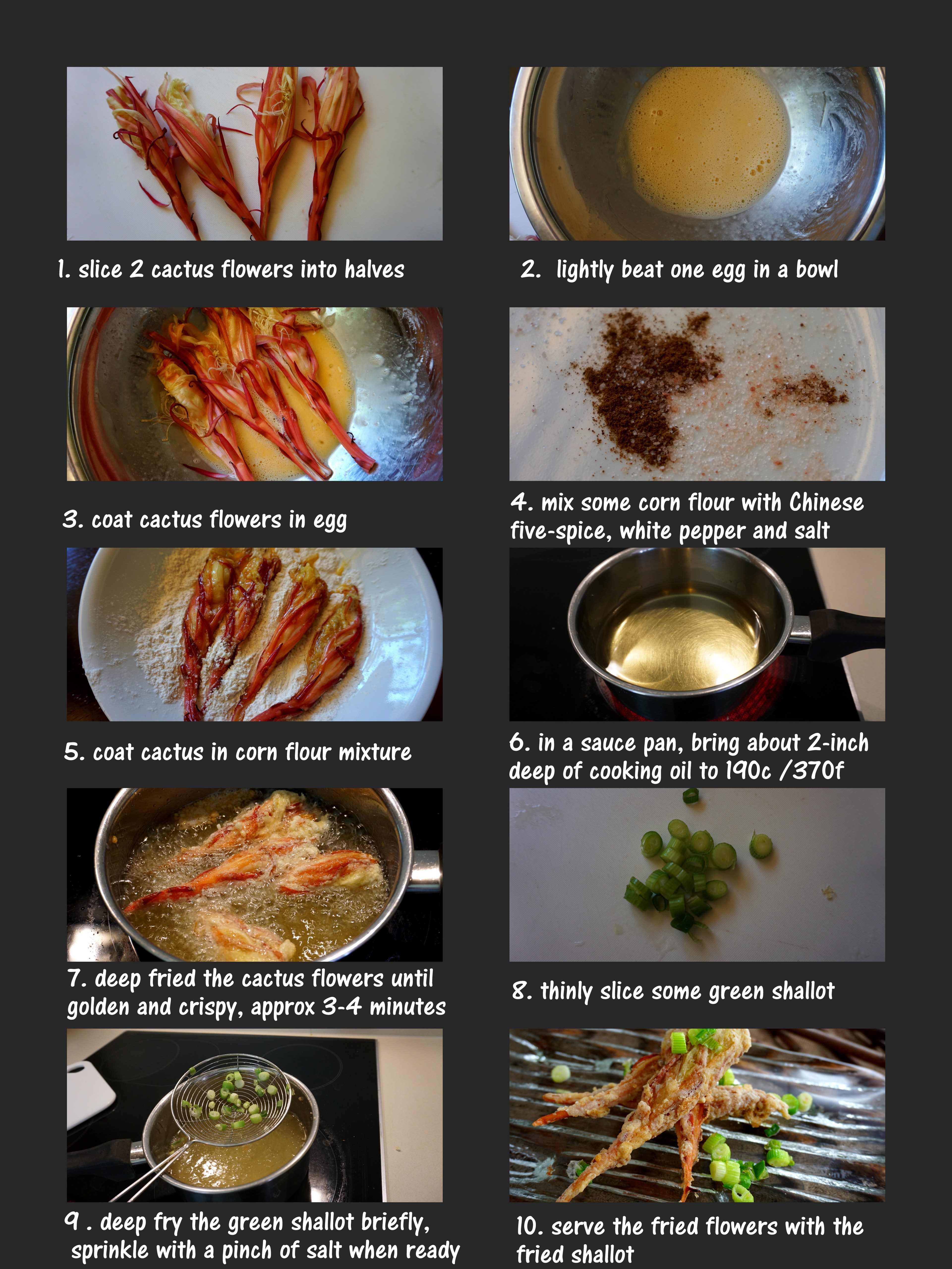 Fried cactus flowers - method (compact)