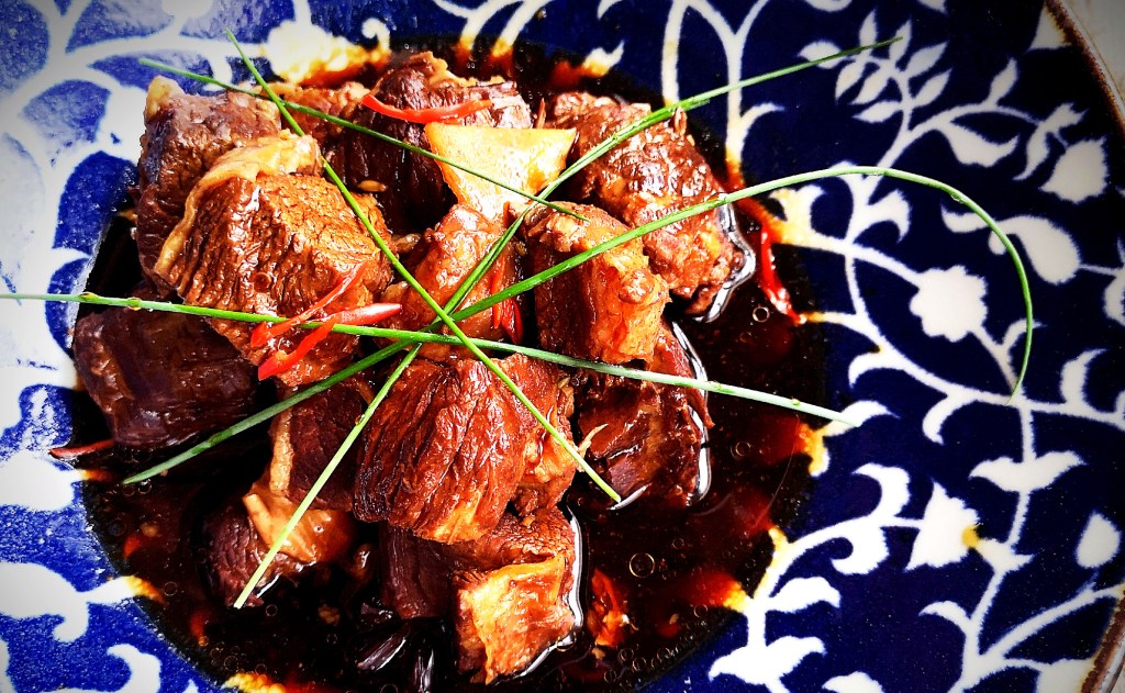Braised beef flank with Asian spices and soy sauce, memories of a hawker stall on the ‘Poetry Road’, Canton, Southern China&nbsp;(燜牛腩)
